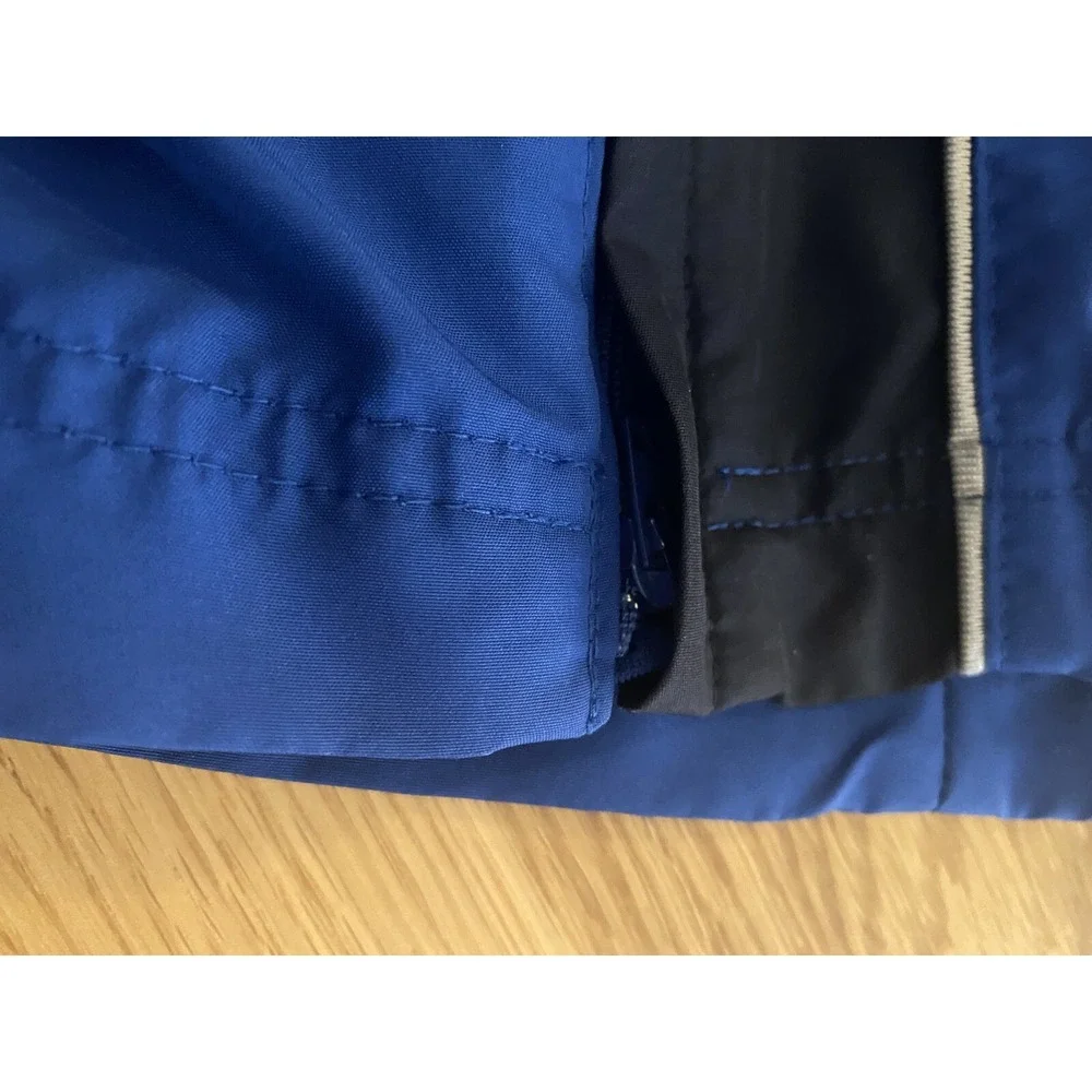 Old Navy Boys SZ LRG Blue White Ankle Zip Pants White Stripe Basketball Pants